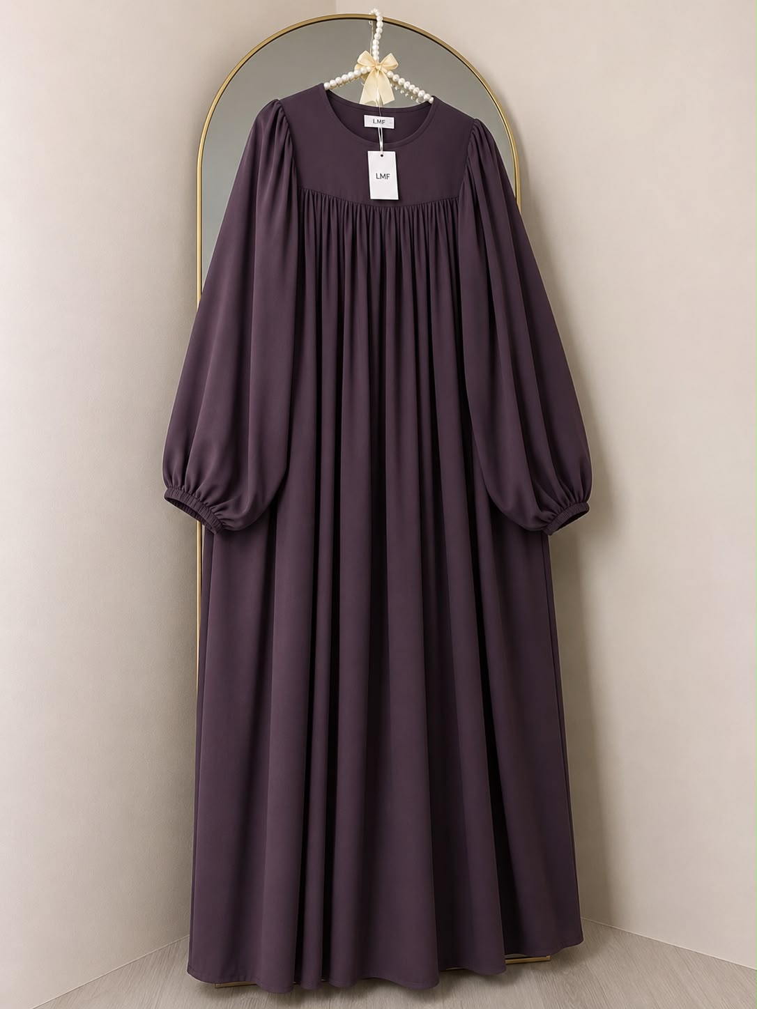 Abaya Mahra Froncée Ample à Manches Ballon
