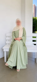 Abaya Triple Cloche Rosaline Vert Pastel