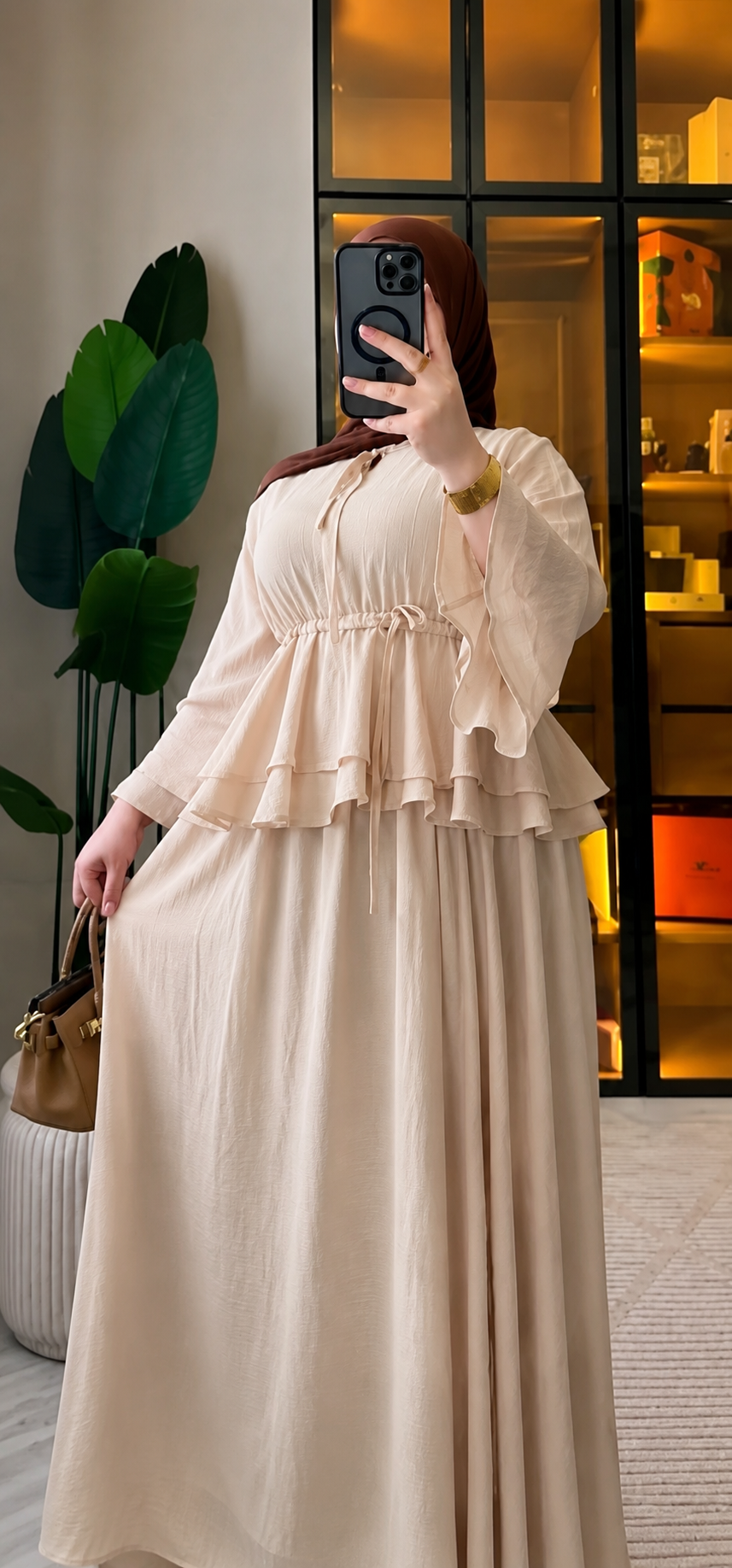 Ensemble Jupe Longue et Haut Ample – Taille Froncée Ajustable