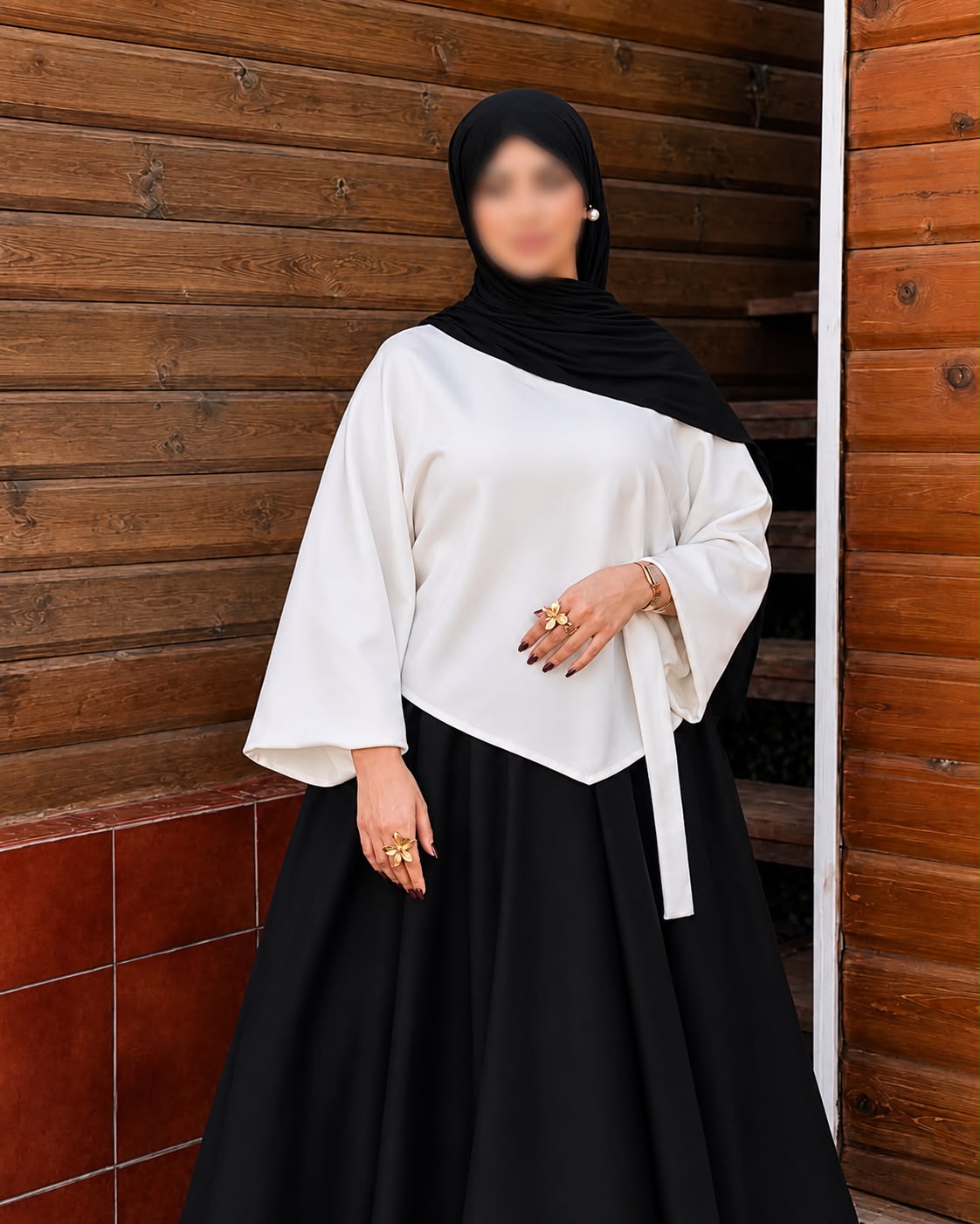 Ensemble Femme Deux Pièces – Haut à Nœud Latéral & Jupe Longue Ample