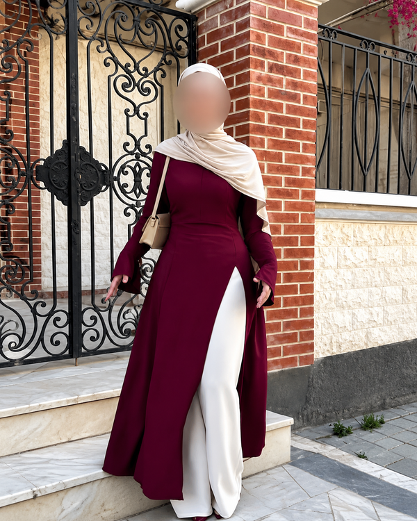 Ensemble tunique fendue & pantalon large