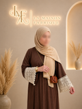 Abaya Manches Bohèmes Chocolat & Beige