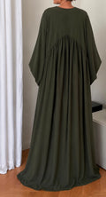 Abaya à manches ballon – Fronce en pointe au dos
